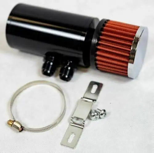 Jack Spania Racing Pro Series Baffled 0.75L 10AN Oil Catch Can Hose Kit with fittings for engine performance upgrade