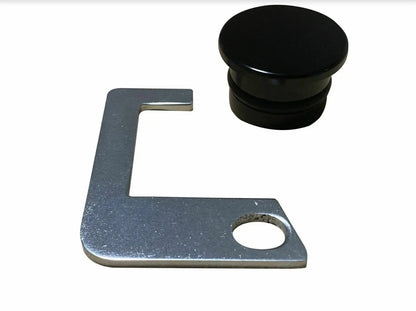 Jack Spania Racing K20 K24 thermostat housing block off plug with bracket for Honda Acura Integra and CRX engine parts.