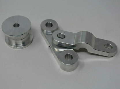 Billet D-Series shift linkage bushings for Civic, dual bend short shifter by Jack Spania Racing, transmission parts for improved gear shifting.