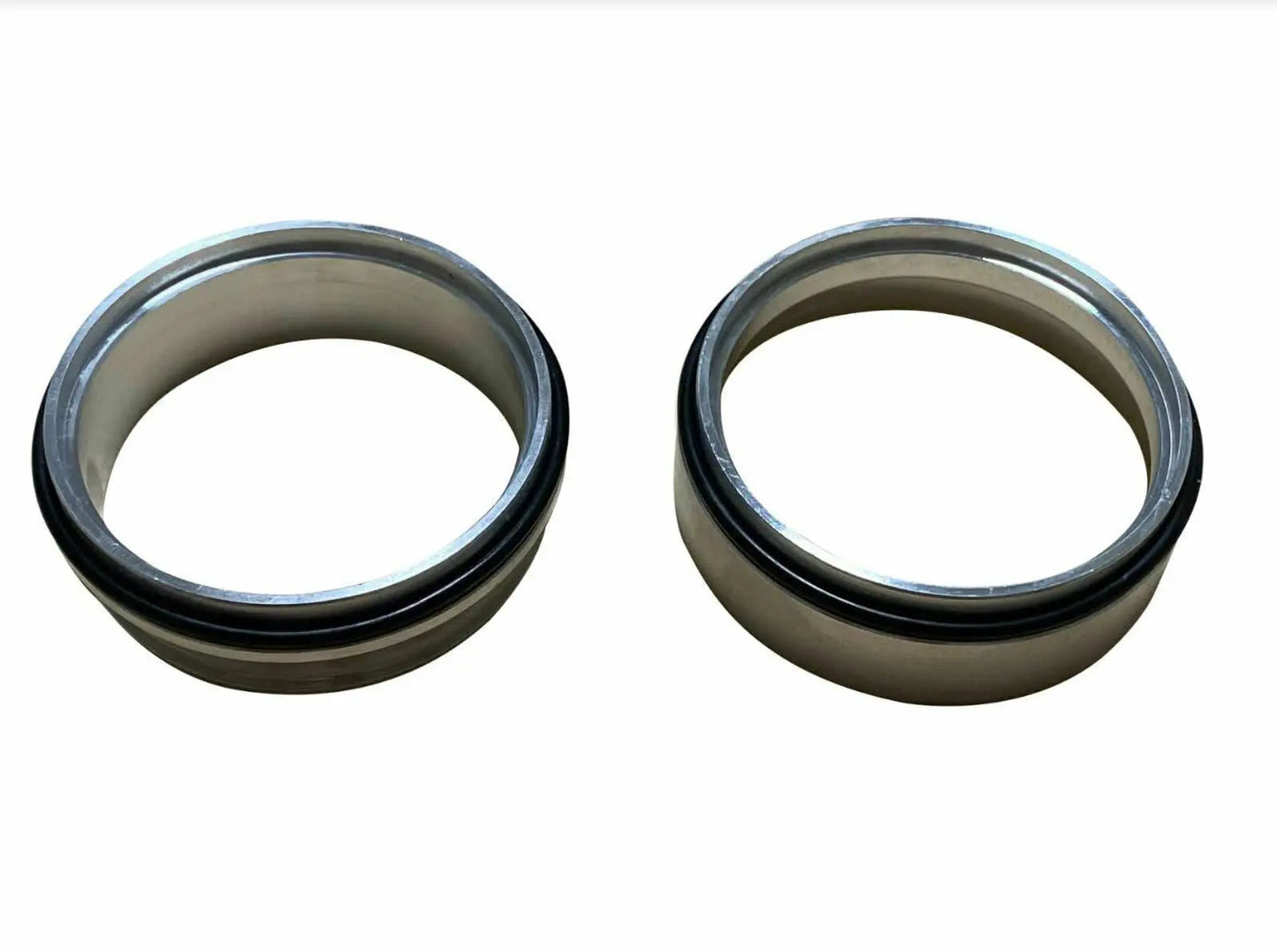 Jack Spania Racing aluminum V-band clamp kit with 2.5" and 3" intercooler pipes for engine performance and intake upgrades.