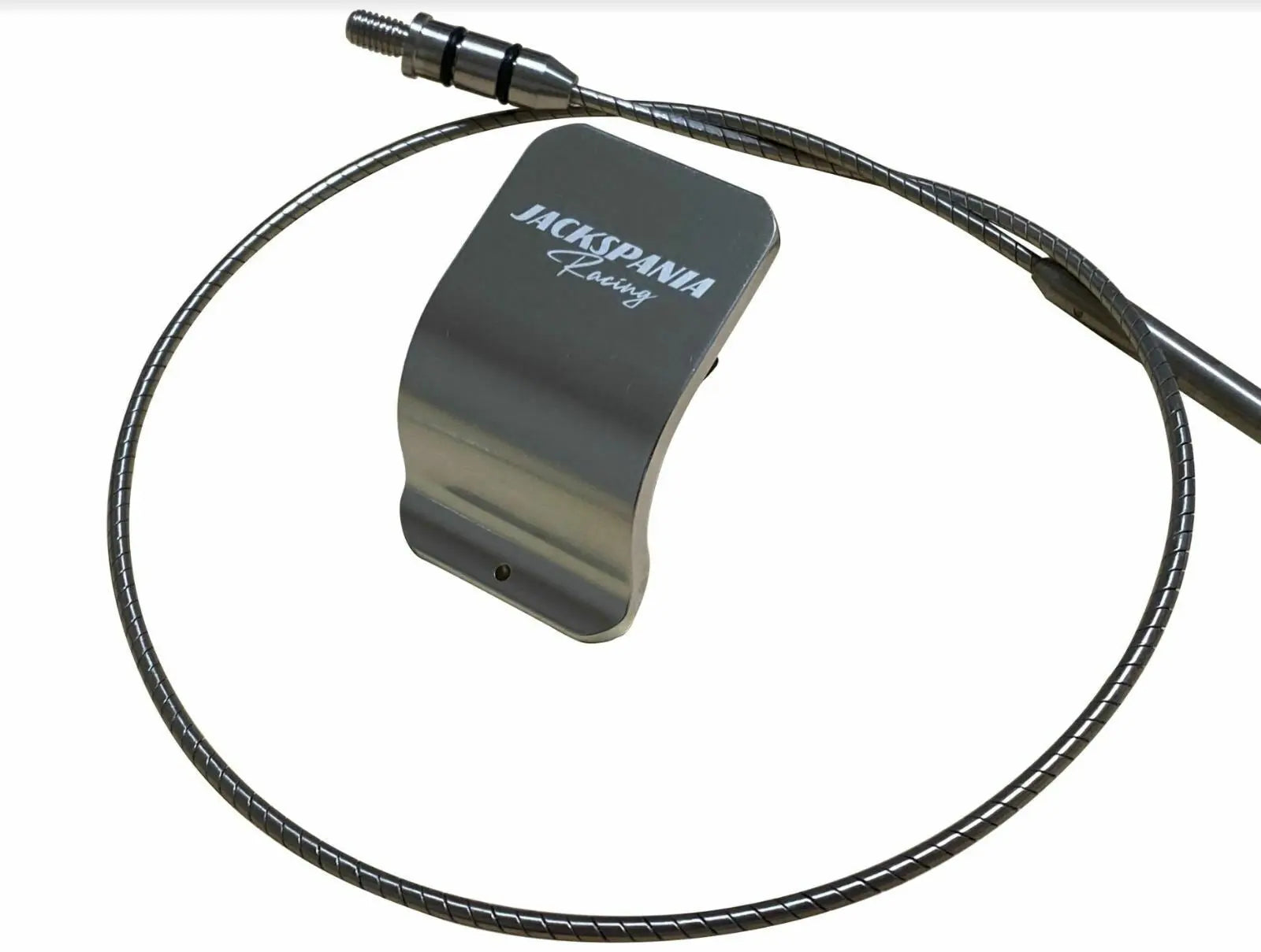 Jack Spania Racing billet oil dipstick for Honda Acura K-Tuned K20 K24 K-Series engine parts, showing the polished metal design.