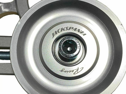 Honda Acura K Series side mount pulley kit by Jack Spania Racing, includes pulleys and mounting hardware for K24 engines.