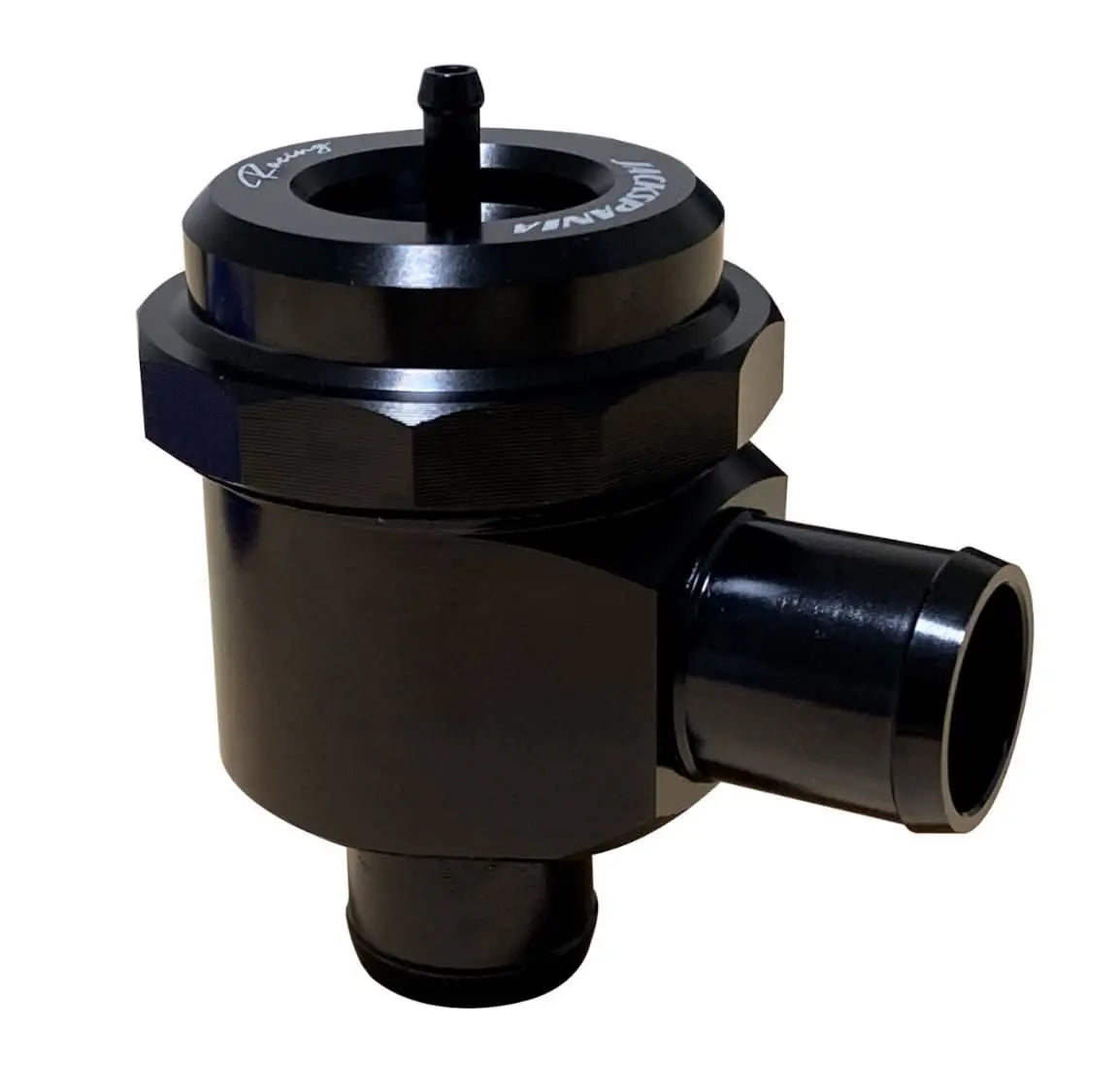 Jack Spania Racing diverter blow off valve for MK4, MKIV A4, N54, 1.8T, 2.7T engine parts, showing metallic component with hoses