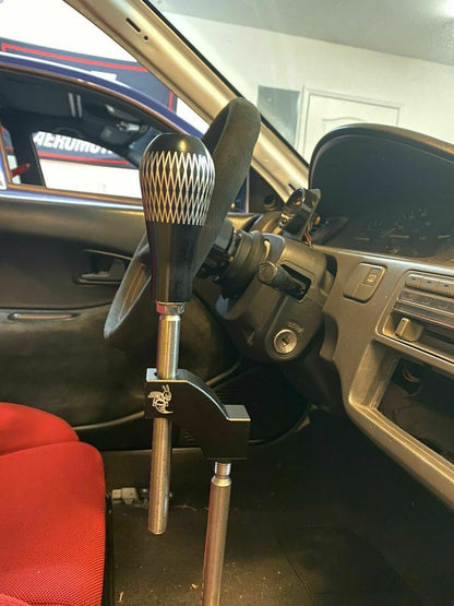 Jack Spania Racing adjustable shifter extender with shift knob, interior car accessory for improved gear shifting comfort.