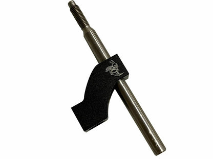 Jack Spania Racing adjustable shifter extender with shift knob, interior car accessory showcasing a sleek extension and polished knob.