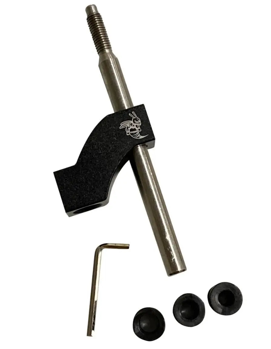 Adjustable shifter extender for Honda, Acura, Infiniti, Nissan, Subaru, Mazda, and Toyota Supra from Jack Spania Racing.