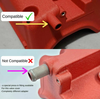 Jack Spania Racing breather fitting adapter for Honda Acura valve cover, 10AN Type S EK CRX K swap engine parts.