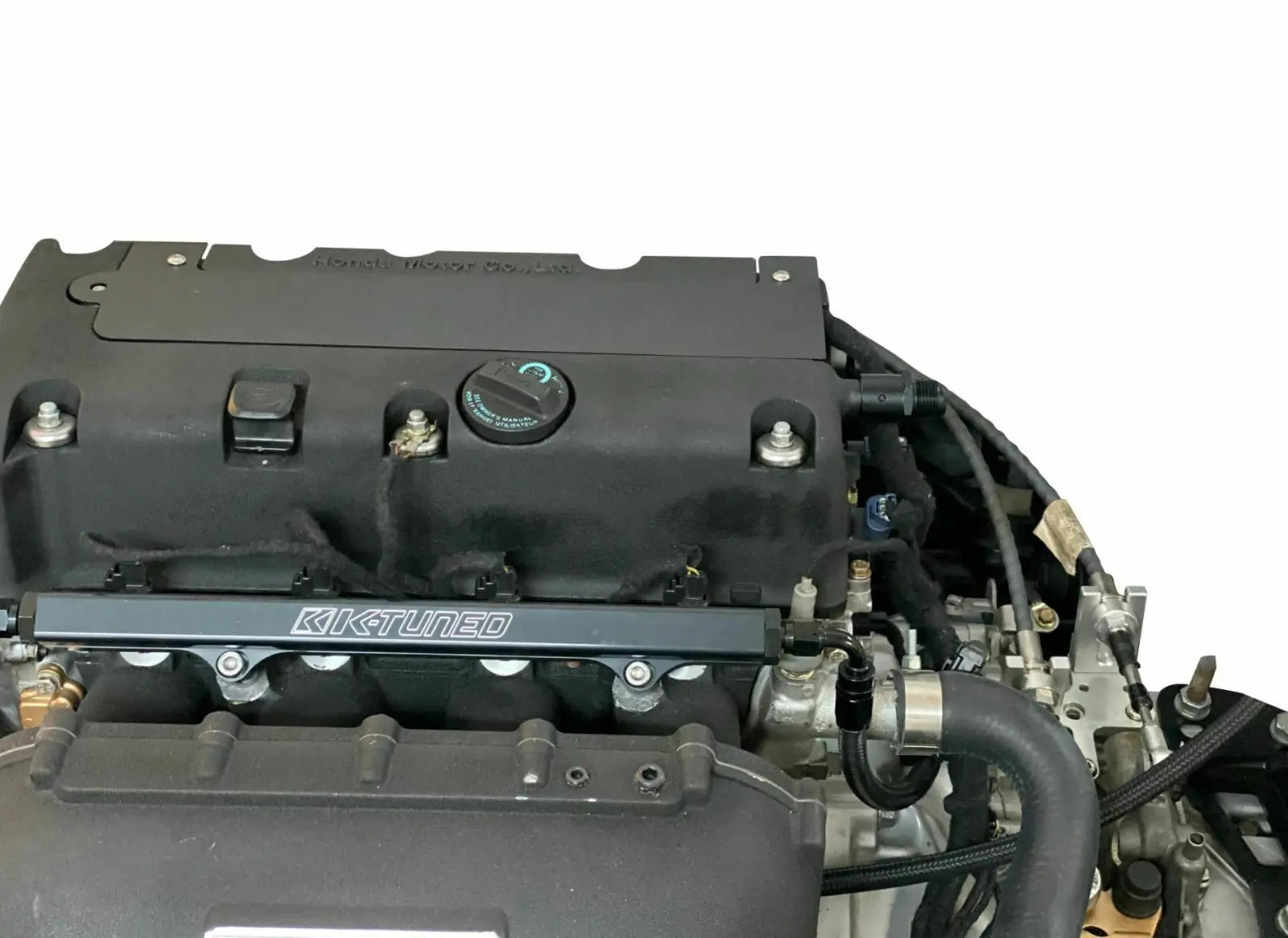 Jack Spania Racing breather fitting adapter for Honda Acura valve cover, 10AN Type S EK CRX K swap engine parts.