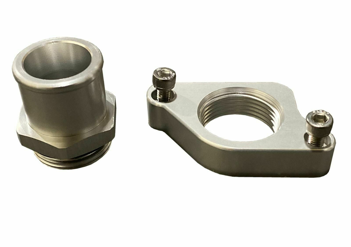 Jack Spania Racing Acura Integra GSR B18C1 DC2 upper coolant housing water neck, 1.25 inch engine part with metal finish