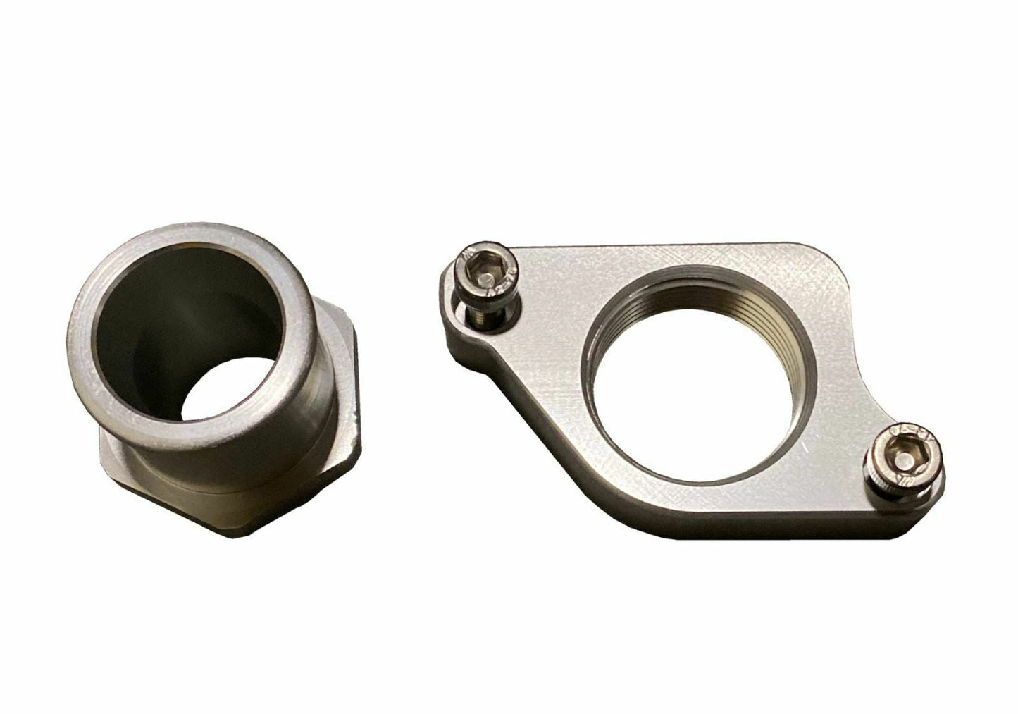 Acura Integra GSR B18C1 engine coolant housing water neck, 1.25 inch, by Jack Spania Racing, shown in close-up view