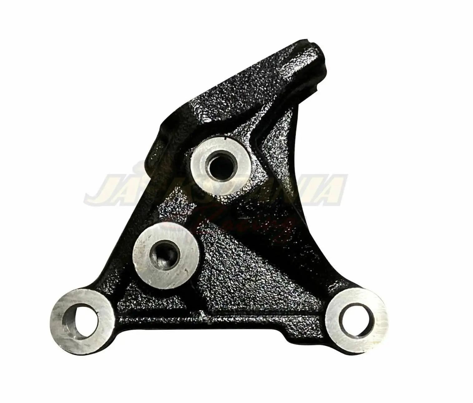 Jack Spania Racing Honda Acura K24 swap passenger side engine mount bracket, automotive engine part, metal bracket with mounting holes.