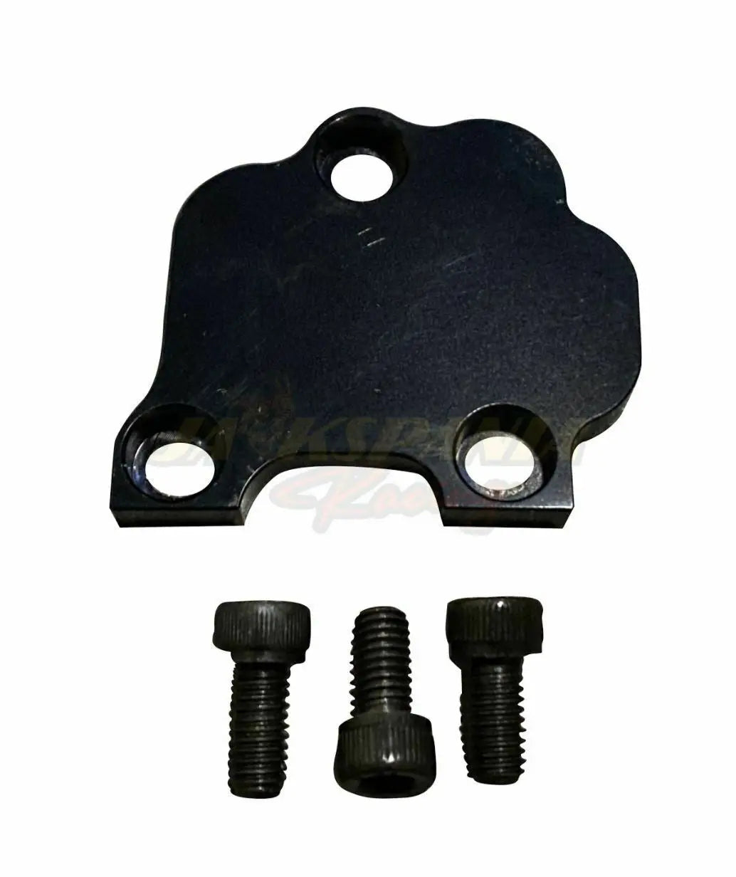Honda Acura K Series VTEC block off plate by Jack Spania Racing, showcasing the billet aluminum engine part for K20 and K24 engines.