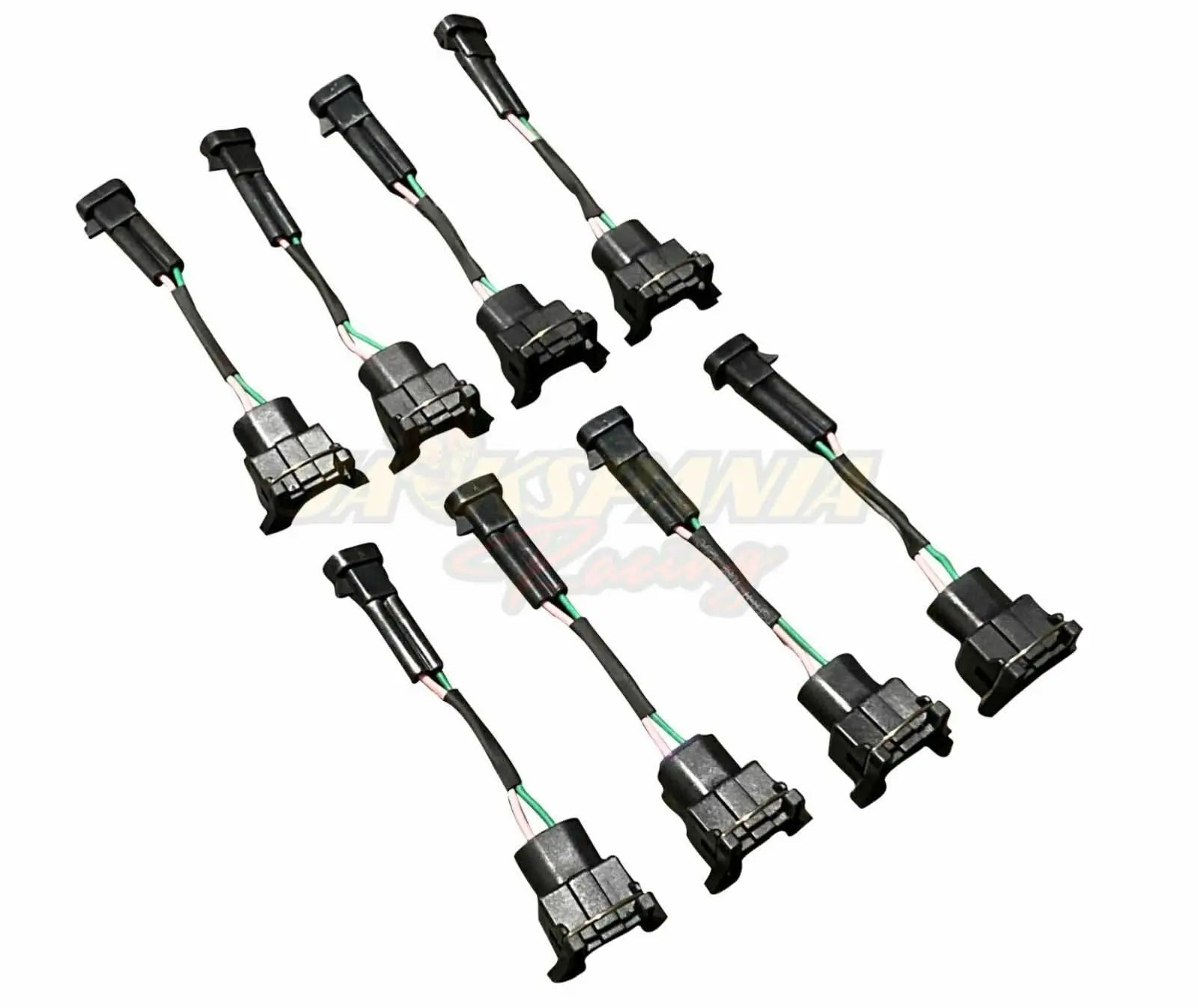 Wire harness adapter for Mini Delphi Multec to Jetronic EV1 fuel injectors, compatible with LS engine, by Jack Spania Racing.