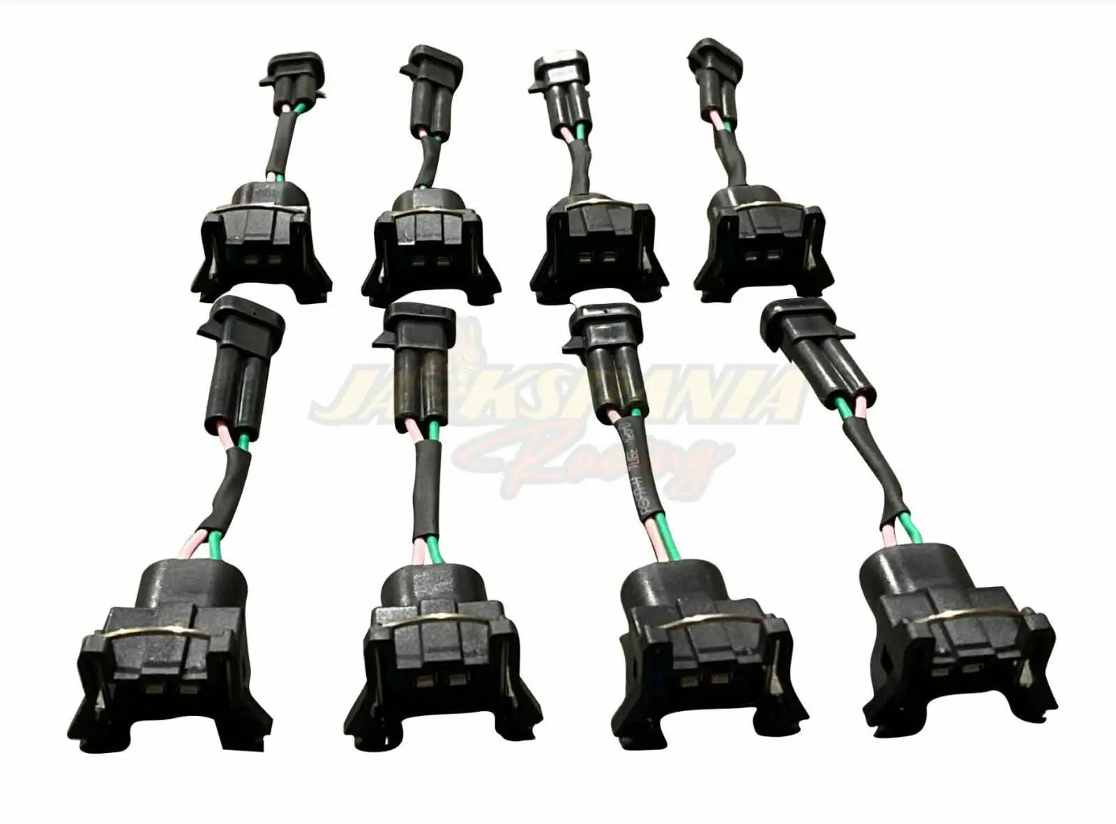 Wire harness adapter for Mini Delphi Multec to Jetronic EV1 fuel injectors, compatible with LS engines, by Jack Spania Racing.