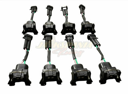 Wire harness adapter for Mini Delphi Multec to Jetronic EV1 fuel injectors, compatible with LS engines, by Jack Spania Racing.