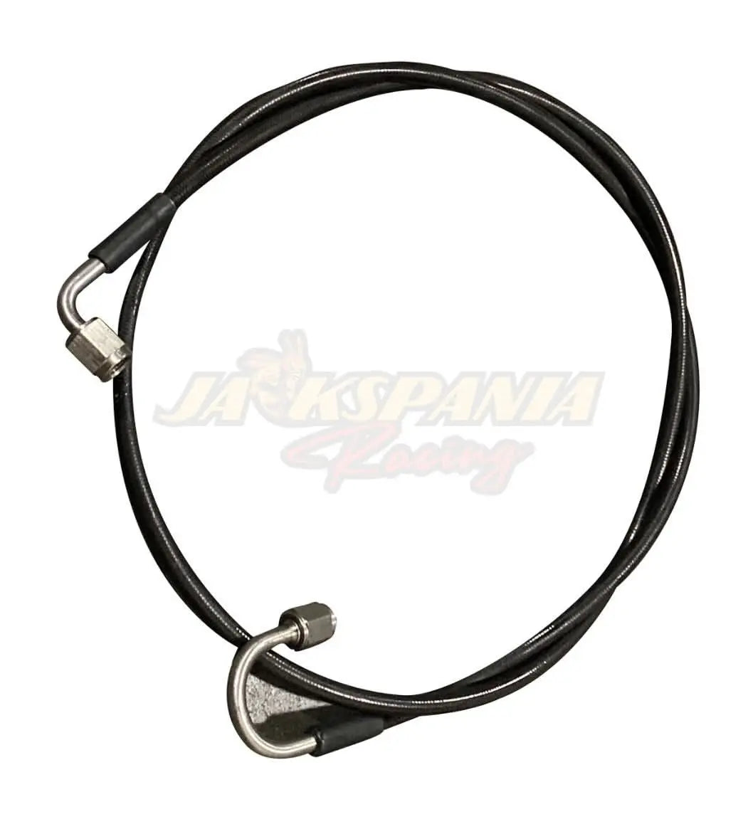 Stainless clutch line kit for Acura RSX K series, Jack Spania Racing transmission parts, with master to slave cylinder connection.