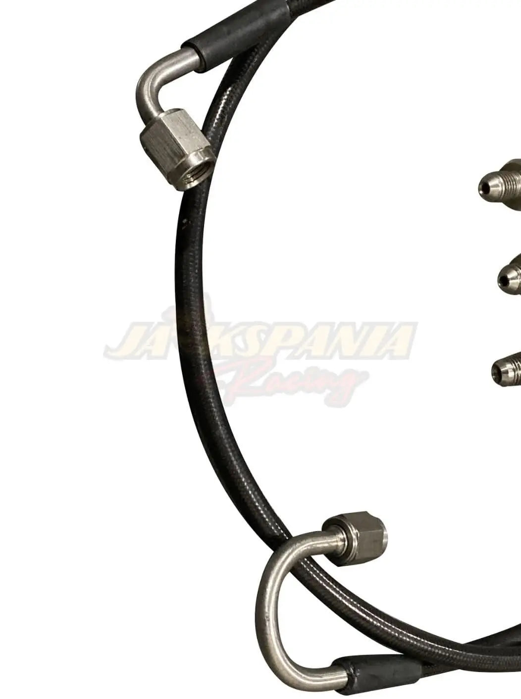 Stainless clutch line kit for Acura RSX K series, compatible with K20 and K24 engines, by Jack Spania Racing.