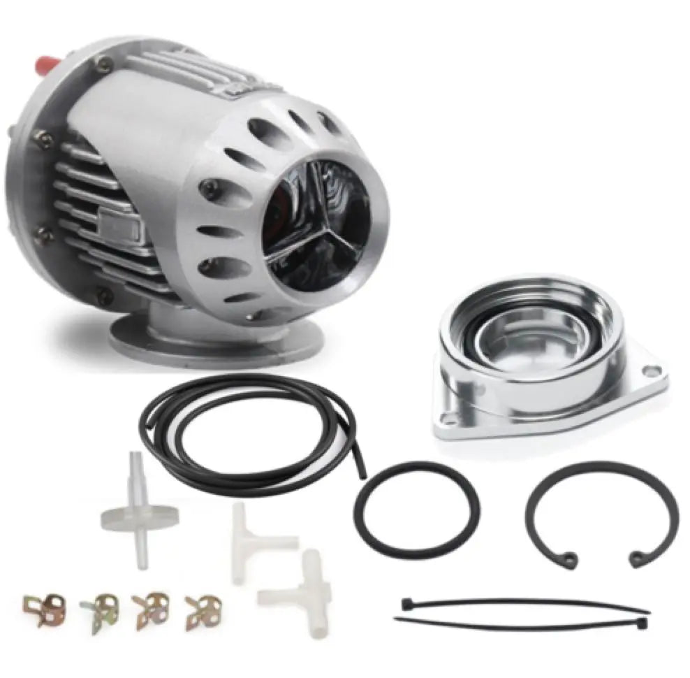 Jack Spania Racing SSQV blow off valve for Honda Civic 1.5T turbo engine, showing the BOV flange and valve components.