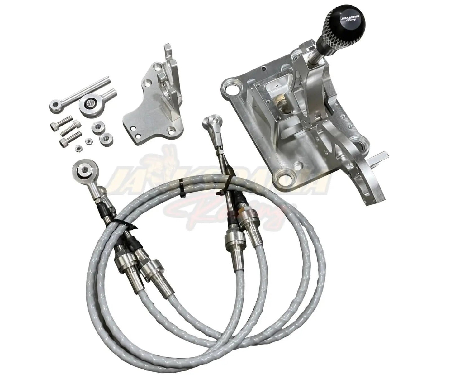 RSX shifter box cables and shift linkage for H22, H23, F Series swaps in Prelude and Civic by Jack Spania Racing.