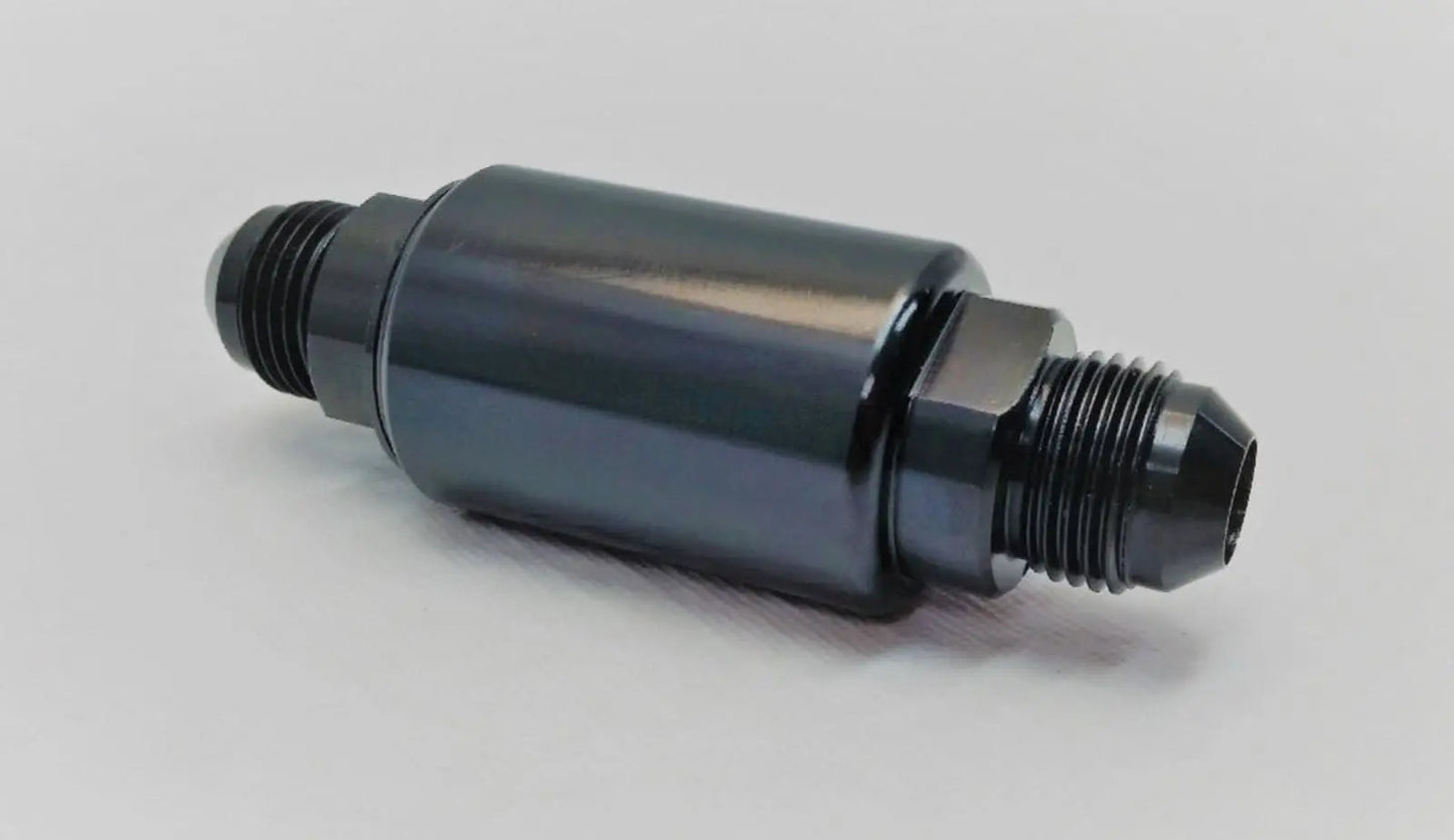 Motor K Swap AN8 100 Micron Black Aluminum Inline Fuel Filter Petrol Universal - Jack Spania Racing