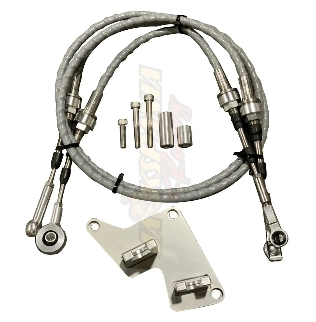 Jack Spania Racing B Series AWD shifter cables with B16, B18, B20 trans bracket for Honda Civic, CRX, and CRV transmission repair