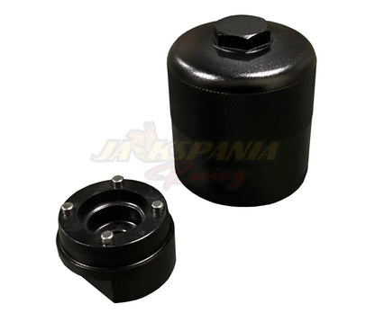 Jack Spania Racing Race Spec reusable billet oil filter for Honda Acura K-Series K20 K24 engine swaps, engine parts.