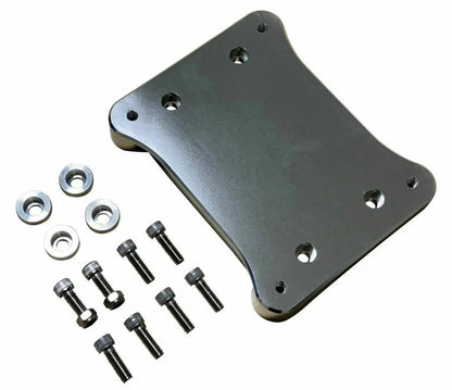 Jack Spania Racing billet shifter base plate V2 for Honda TSX and Accord K24 transmission, shown installed on transmission.