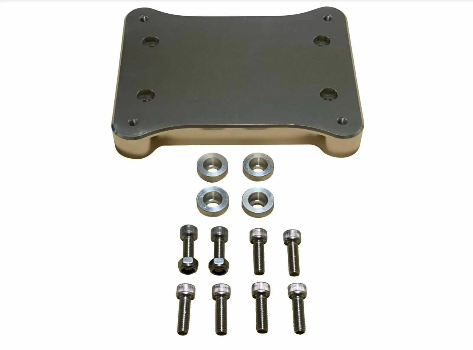Jack Spania Racing billet shifter base plate V2 for Honda TSX and Accord K24 transmission, shown in close-up detail.