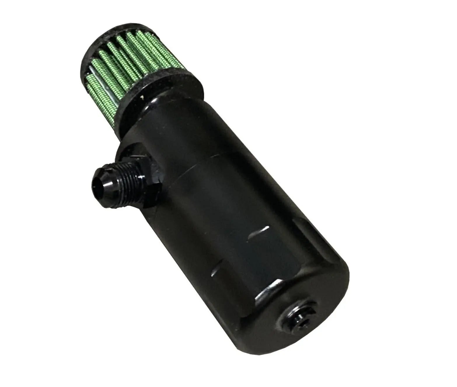 Jack Spania Racing billet oil catch can kit for Mitsubishi Evo 8 9 4G63T engine, VTA crankcase, 2003-2007, image shows installed part