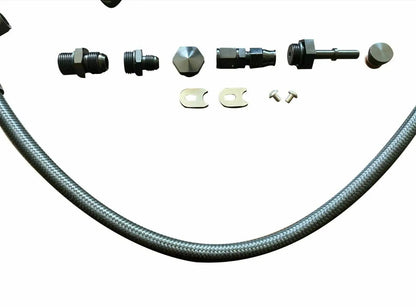 Jack Spania Racing K20 K24 fuel rail line kit for Acura RSX and Honda Civic Si, featuring AN6 hardlines and engine parts.