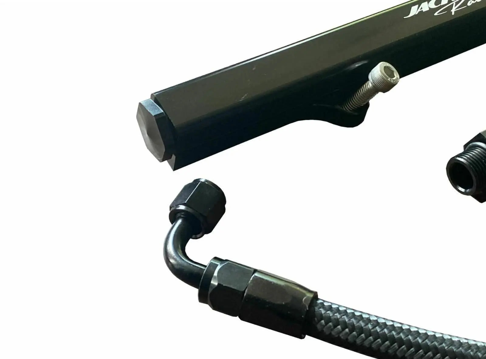 Jack Spania Racing K20 K24 K Series fuel rail line kit for Acura RSX and Honda Civic Si, featuring AN6 hardline engine parts.