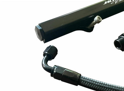 Jack Spania Racing K20 K24 K Series fuel rail line kit for Acura RSX and Honda Civic Si, featuring AN6 hardline engine parts.