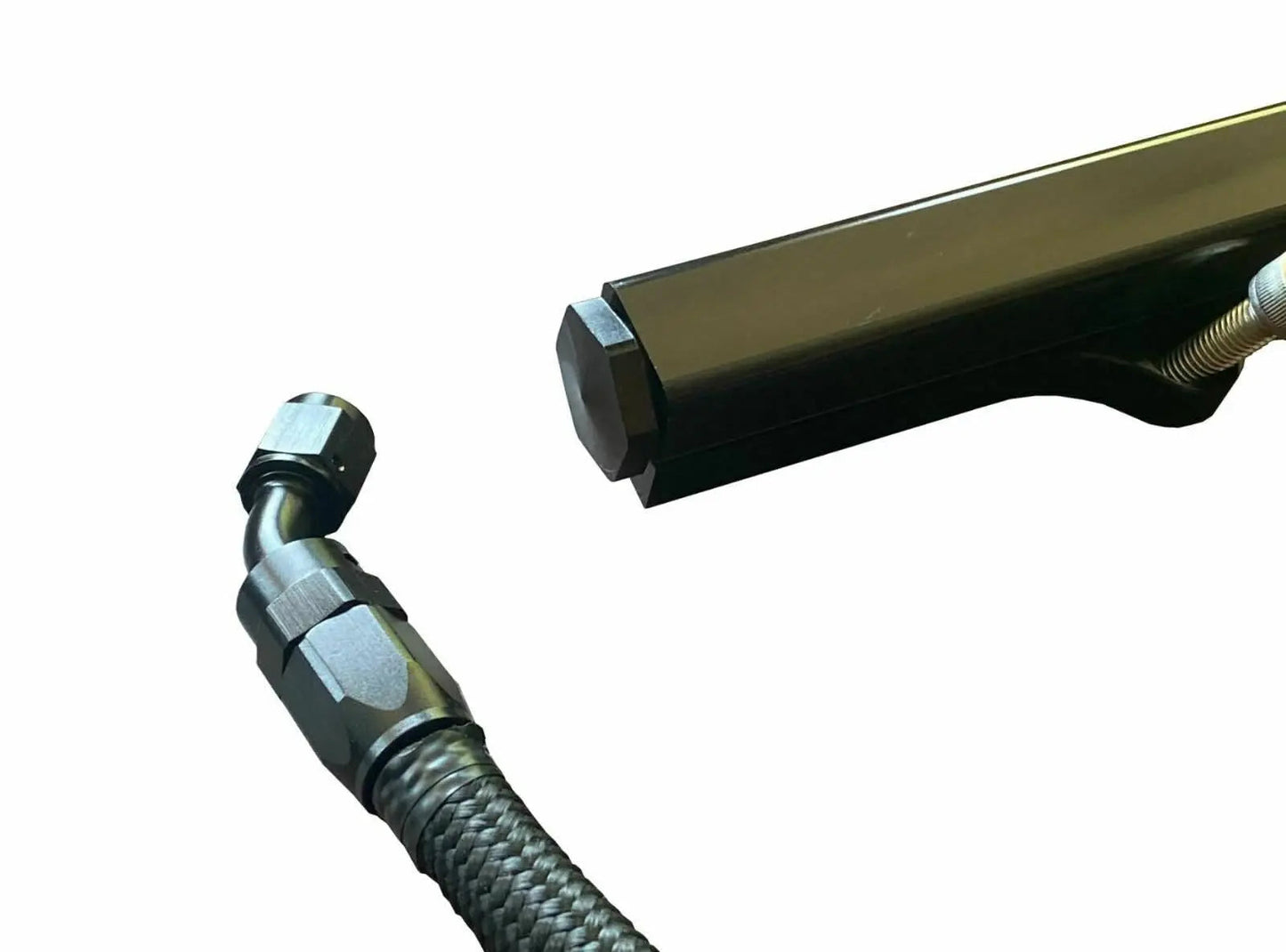 Jack Spania Racing K20 K24 fuel rail line kit for Acura RSX and Honda Civic Si, featuring AN6 hardline engine parts.