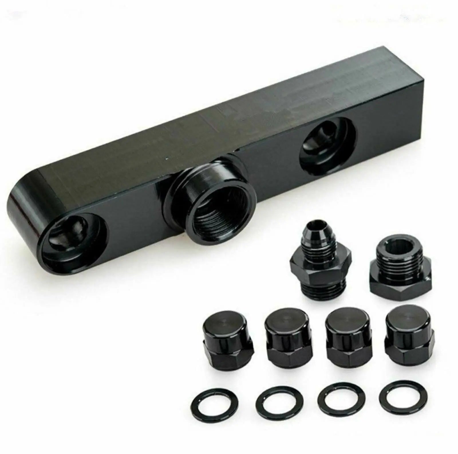 Billet Twin Dual For Bosch 044 380lph AEM Fuel Pump Outlet High Flow Manifold - Jack Spania Racing