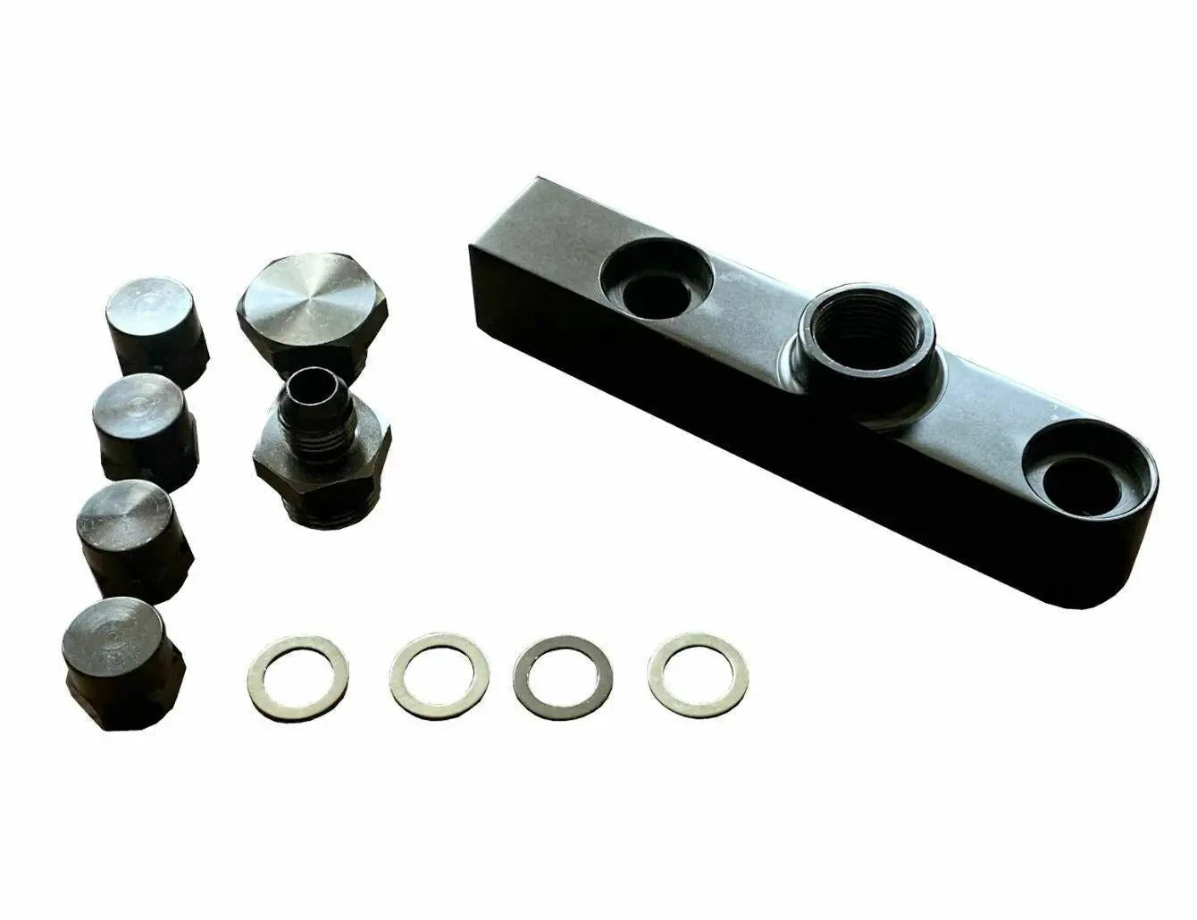 Billet Twin Dual For Bosch 044 380lph AEM Fuel Pump Outlet High Flow Manifold - Jack Spania Racing