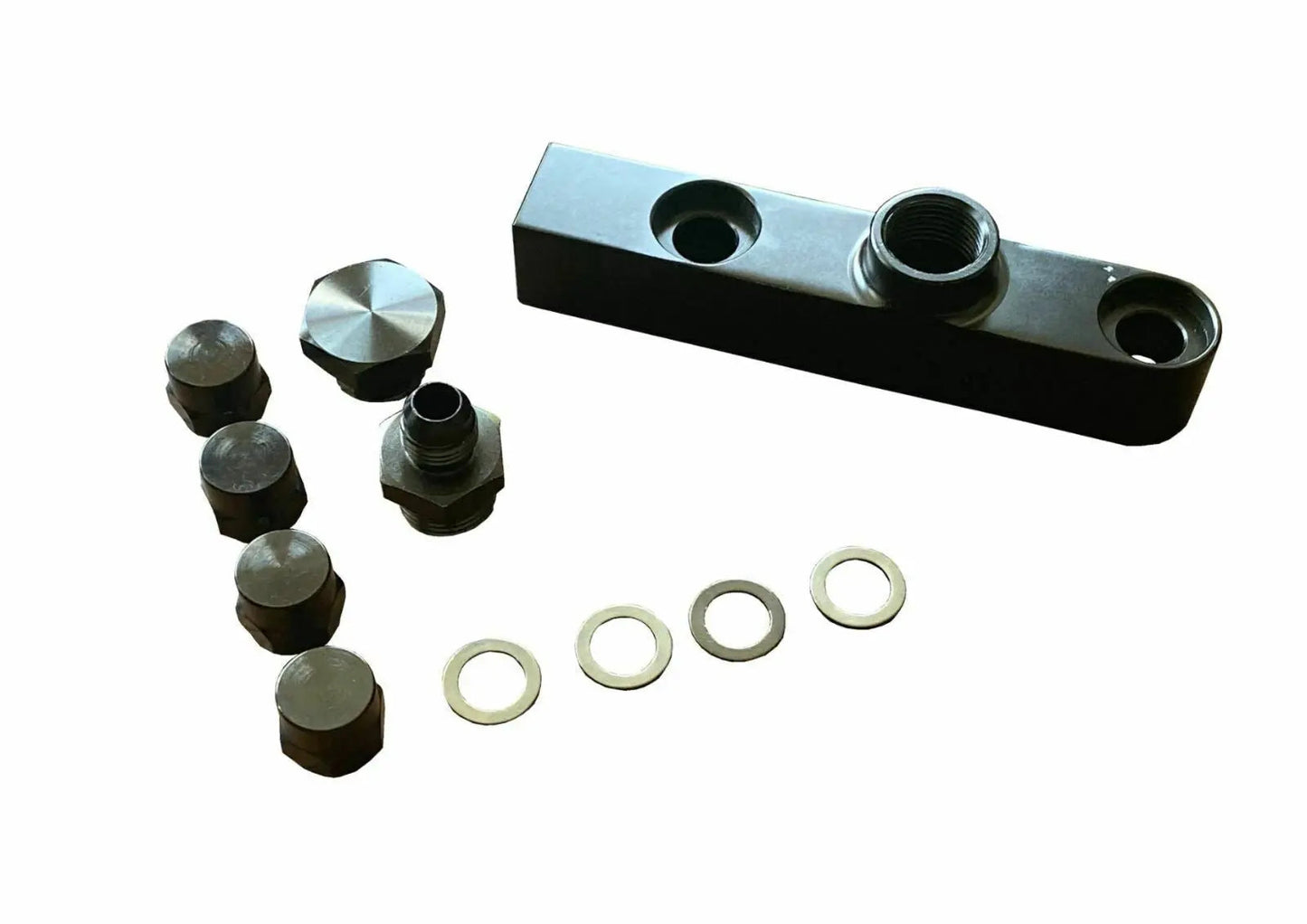 Billet Twin Dual For Bosch 044 380lph AEM Fuel Pump Outlet High Flow Manifold - Jack Spania Racing