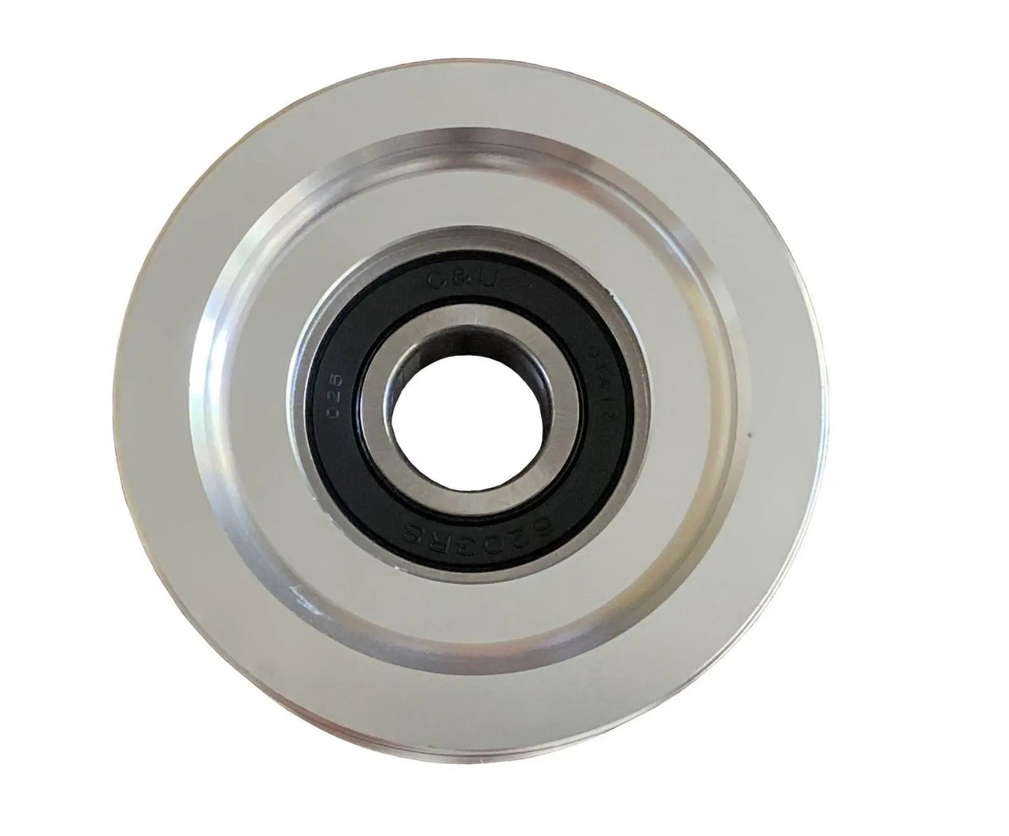 Jack Spania Racing LS Billet Aluminum Grooved Tensioner Pulley for LS1, LS2, LS3, LS6 engine parts, durable and precisely machined.