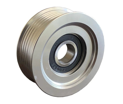 Jack Spania Racing LS Billet Aluminum Grooved Tensioner Pulley for LS1, LS2, LS3, LS6 engine applications.