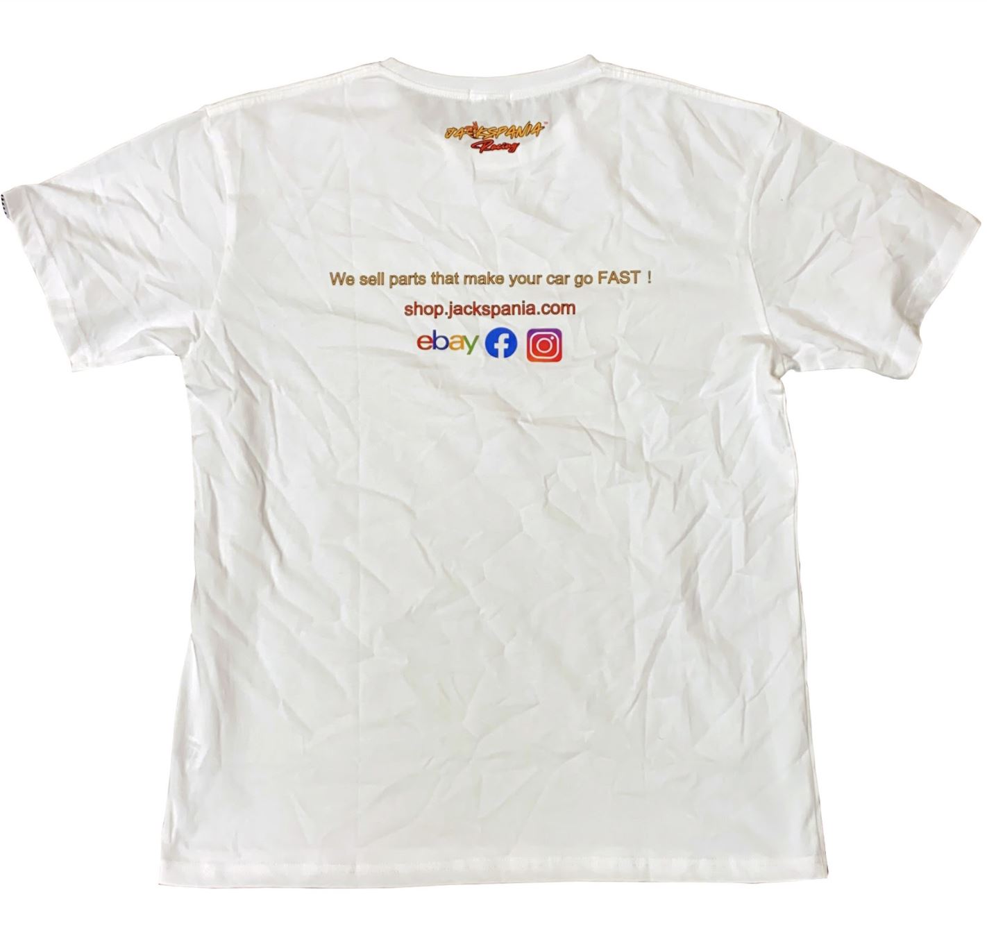 Jackspania Racing Logo Short Sleeve Crew T-Shirt Cotton Large US - Jack Spania Racing