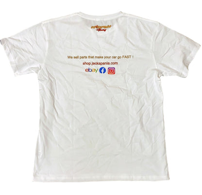 Jackspania Racing Logo Short Sleeve Crew T-Shirt Cotton Large US - Jack Spania Racing