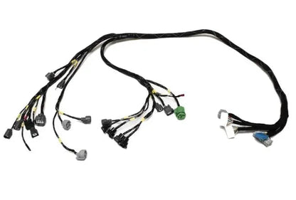 Jack Spania Racing B D H F Series tucked engine harness kit installed in Honda Acura Prelude engine bay.