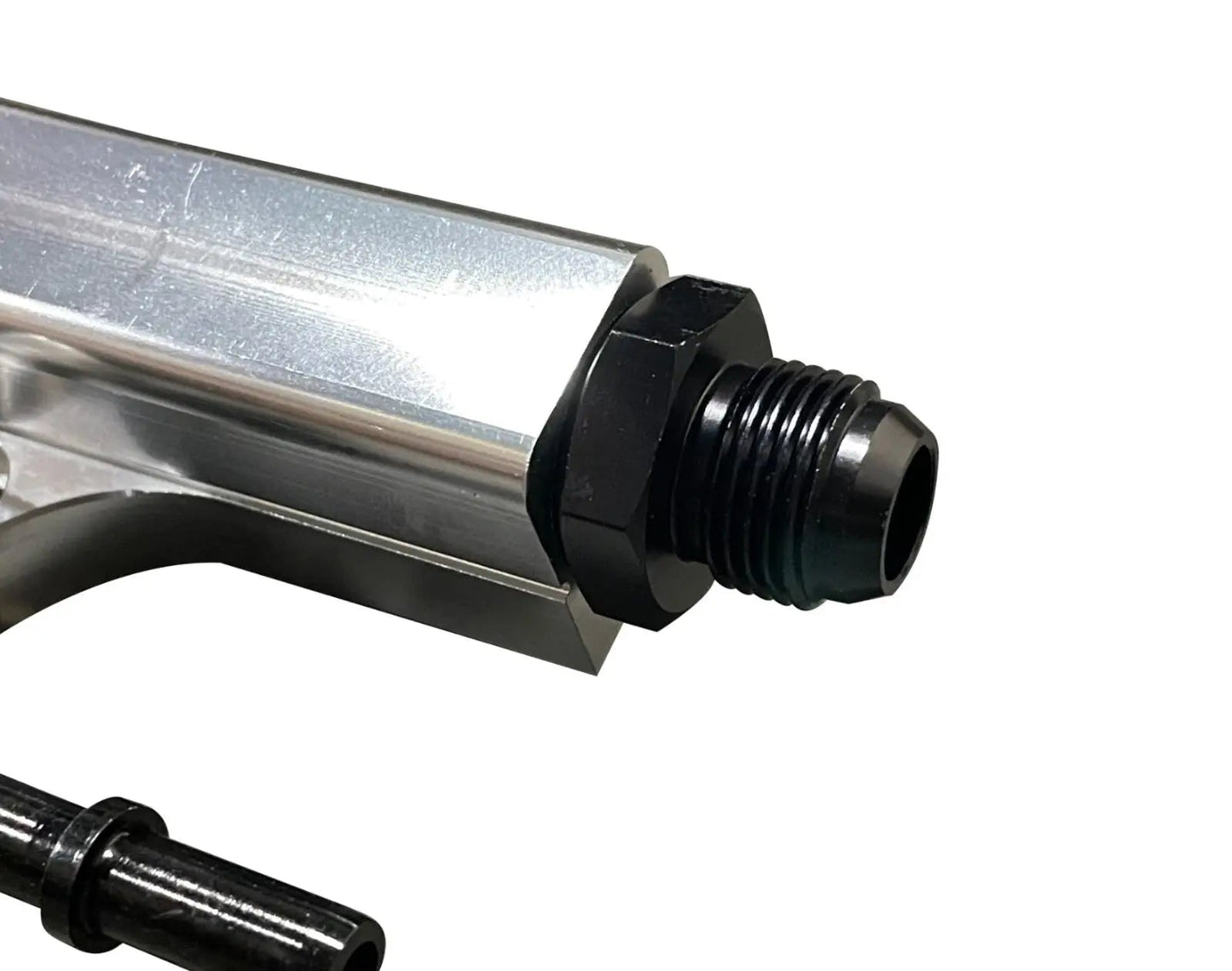 Jack Spania Racing 6AN 8AN billet CNC fuel rail for Honda Acura K Swap EG EK engine parts, detailed metal finish.