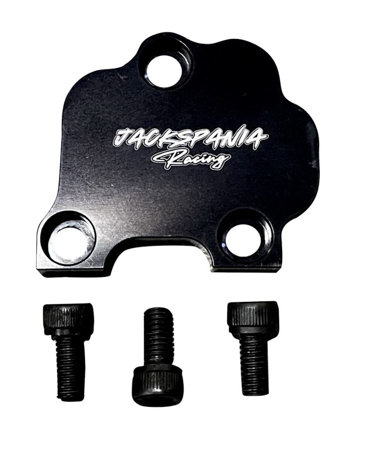 Billet VTEC VTC block off combo for Honda Acura K20 K24 K series engines by Jack Spania Racing, compatible with DC2, EG, EK Civics.