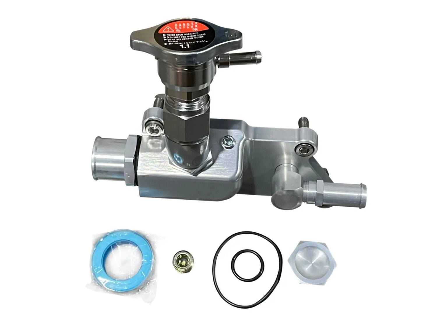 Jack Spania Racing K Series Upper Coolant Housing Temp Sensor for K20Z3 and K24 engines, with 16AN fitting, engine part.