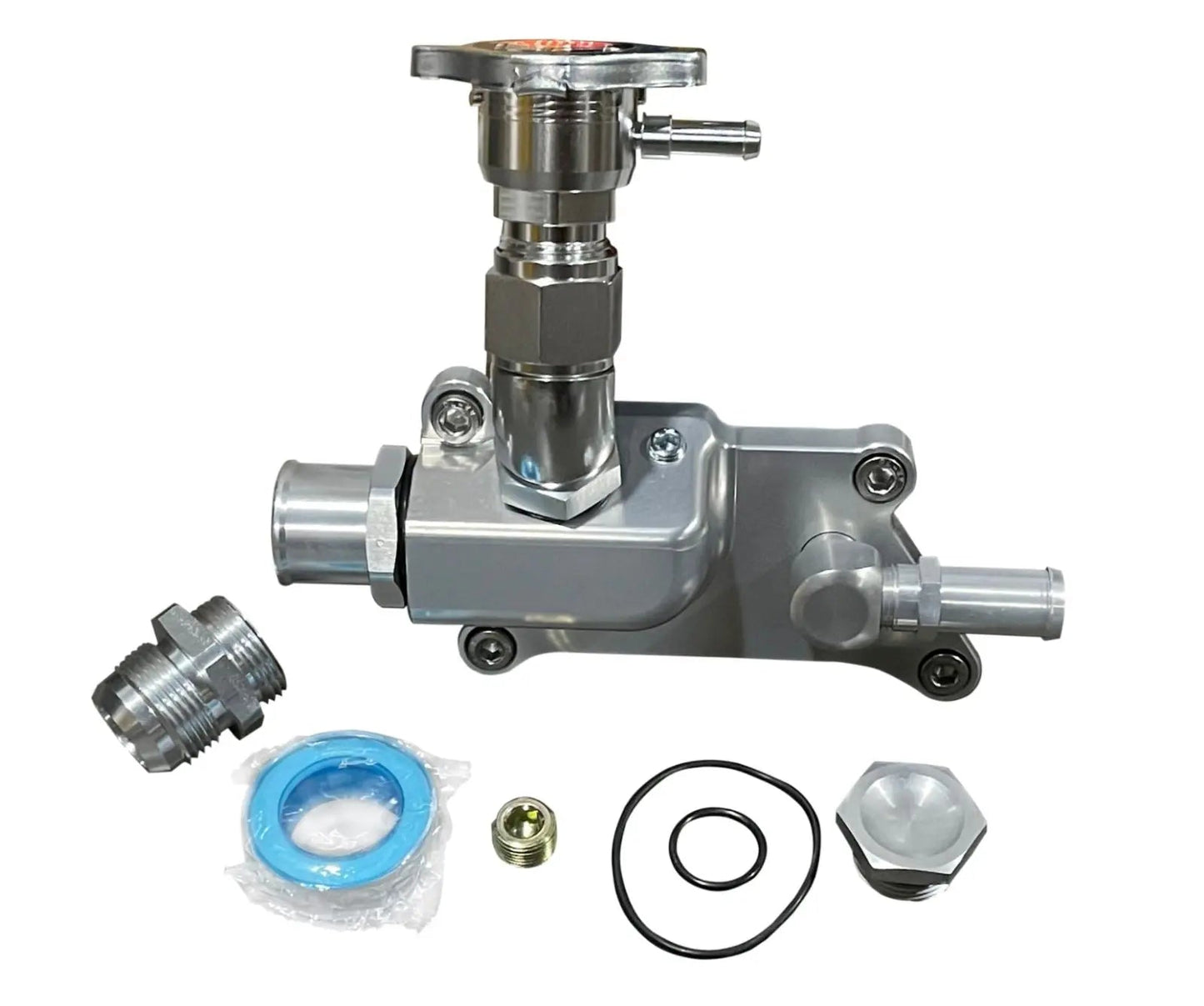 Jack Spania Racing K Series upper coolant housing temp sensor for K20Z3 and K24 engines, with 16AN fitting.