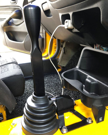Jack Spania Racing billet short shifter box for BMW E9 E90 E91 E92 E93 3 Series and M models, transmission part with metal finish.