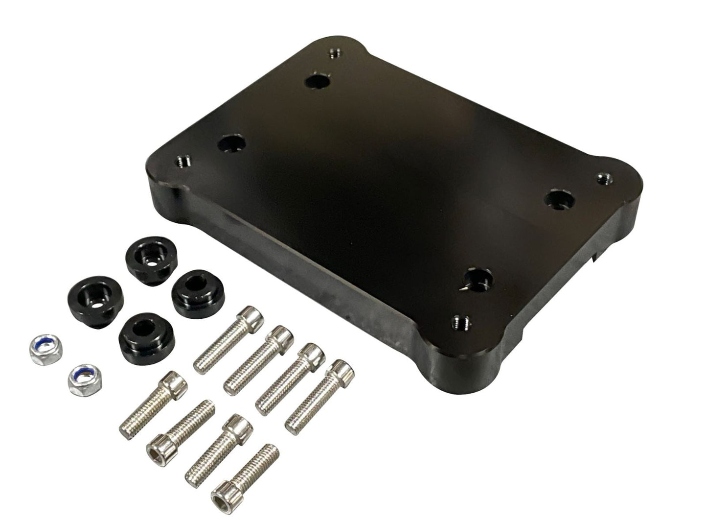 Jack Spania Racing K20 K24 shifter base plate and hardware for Honda Civic, Integra, and CRX K-Series transmission parts.