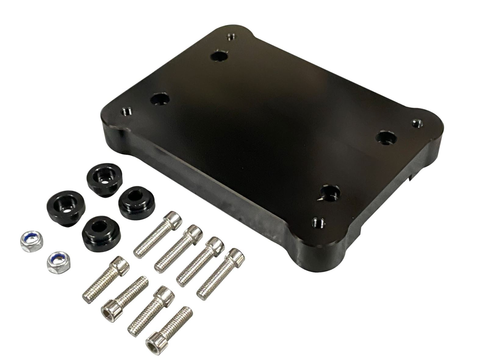 Jack Spania Racing K20 K24 shifter base plate and hardware for Honda Civic, Integra, and CRX K-Series transmission parts.