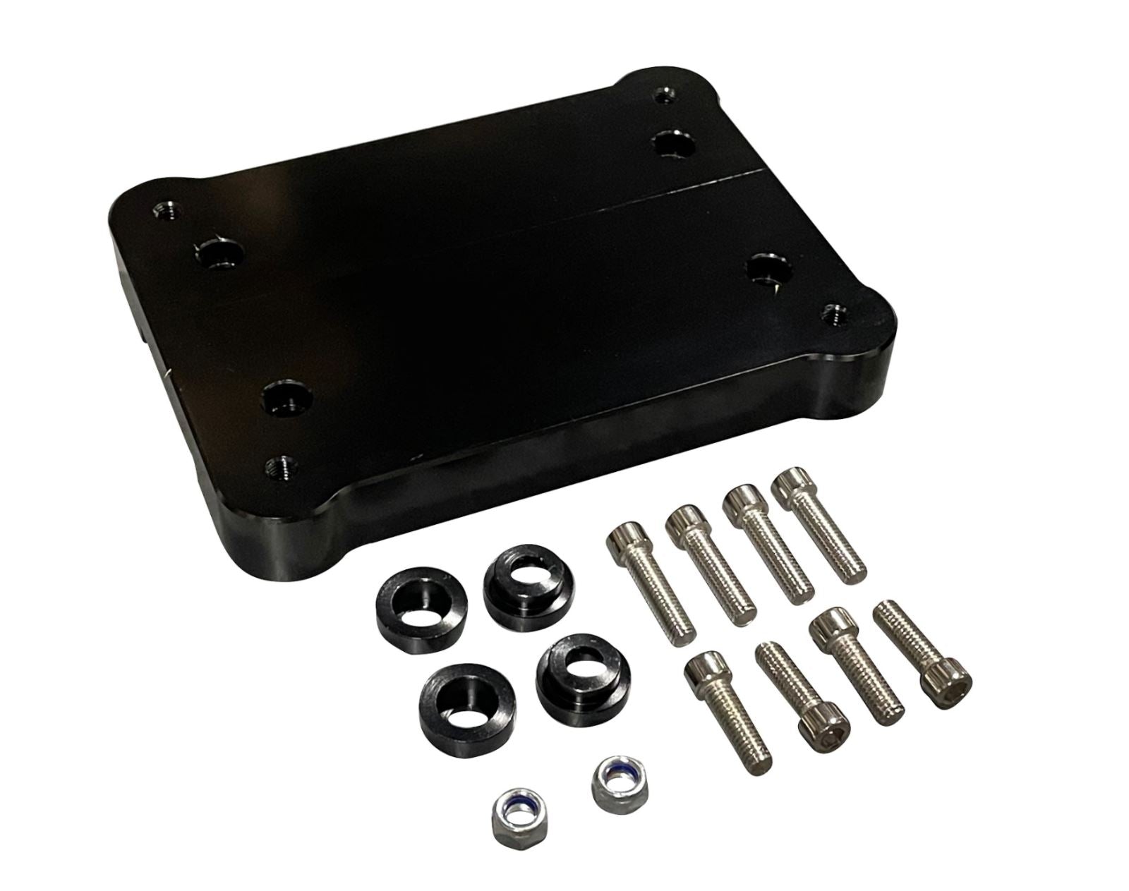 Jack Spania Racing K20 K24 shifter base plate and hardware for Honda Civic, Integra, and CRX K-series transmission upgrade.