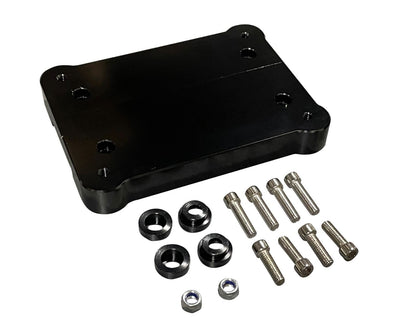 Jack Spania Racing K20 K24 shifter base plate and hardware for Honda Civic, Integra, and CRX K-series transmission upgrade.